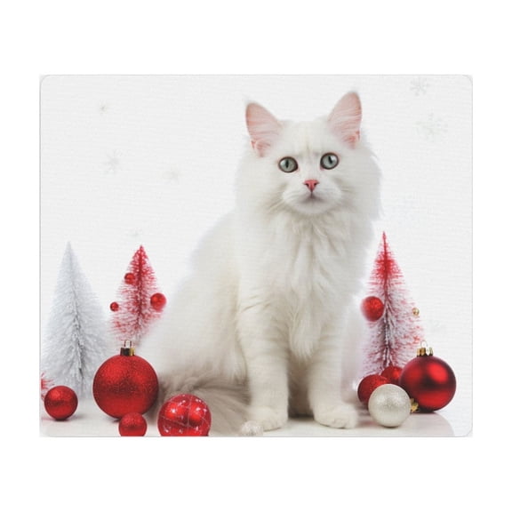 DistinctInk Mouse Pad - 1/4" Foam Rubber - Turkish Angora Cat