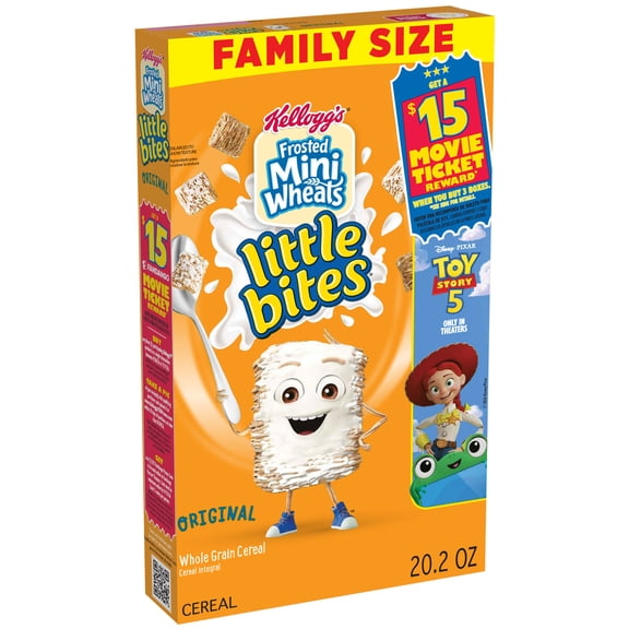 Kellogg's Frosted Mini-Wheats Little Bites Original Breakfast Cereal, Kids Cereal, Family Size, 20.2 oz