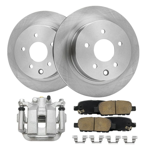 Detroit Axle - Rear Disc Rotors Ceramic Pads Left Brake Caliper Replacement for 2003-2005 Infiniti G35 Nissan 350Z