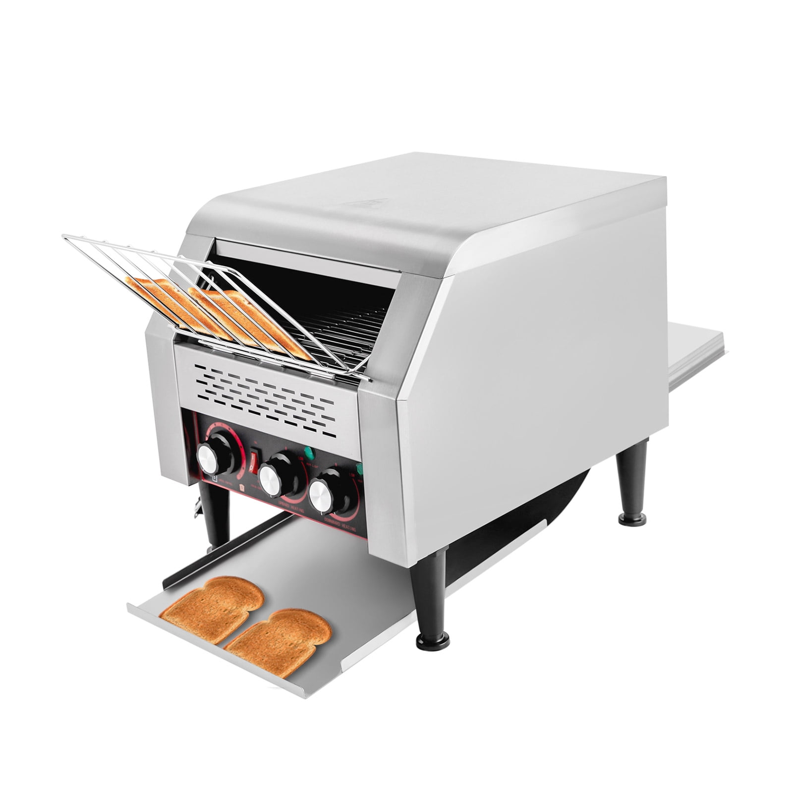 High-Power Conveyor Toaster with 2200W, Dual Heating Options, Adjustable Temperature Control, and Stainless Steel Construction – 300 Slices Per Hour, Easy Operation and Cleaning