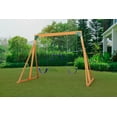 thumbnail image 1 of Trailside Wooden Swingset with Two Swings & Trapeze -  Available in 7 Color Options!, 1 of 5