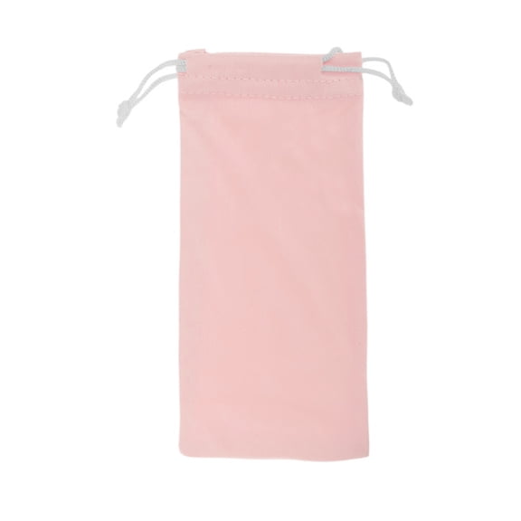 Unique Bargains 1 Pc Drawstring Eyeglass Pouch Soft Eyeglasses Storage Pink