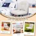 thumbnail image 5 of Beige PU Leather Folding Saucer Chair - Handbag-Style 8.5LBS for Home Camping, 5 of 7