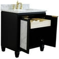 thumbnail image 5 of Trento Single Rectangle Sink Solid Wood Vanity in Blue/White Carrara, 5 of 10