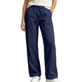 thumbnail image 4 of Lenago Women's Wide Leg Pants With Pockets for Casual And Daily Wear Casual Straight Leg Outdoor Pants Navy Xxxl, 4 of 8