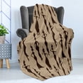 thumbnail image 4 of African Soft Flannel Fleece Throw Blanket, Modern Pattern with Women Silhouette Geometric Curvy Forms and Stripes, Cozy Plush for Indoor and Outdoor Use, 60" x 80", Brown and Tan, by Ambesonne, 4 of 5