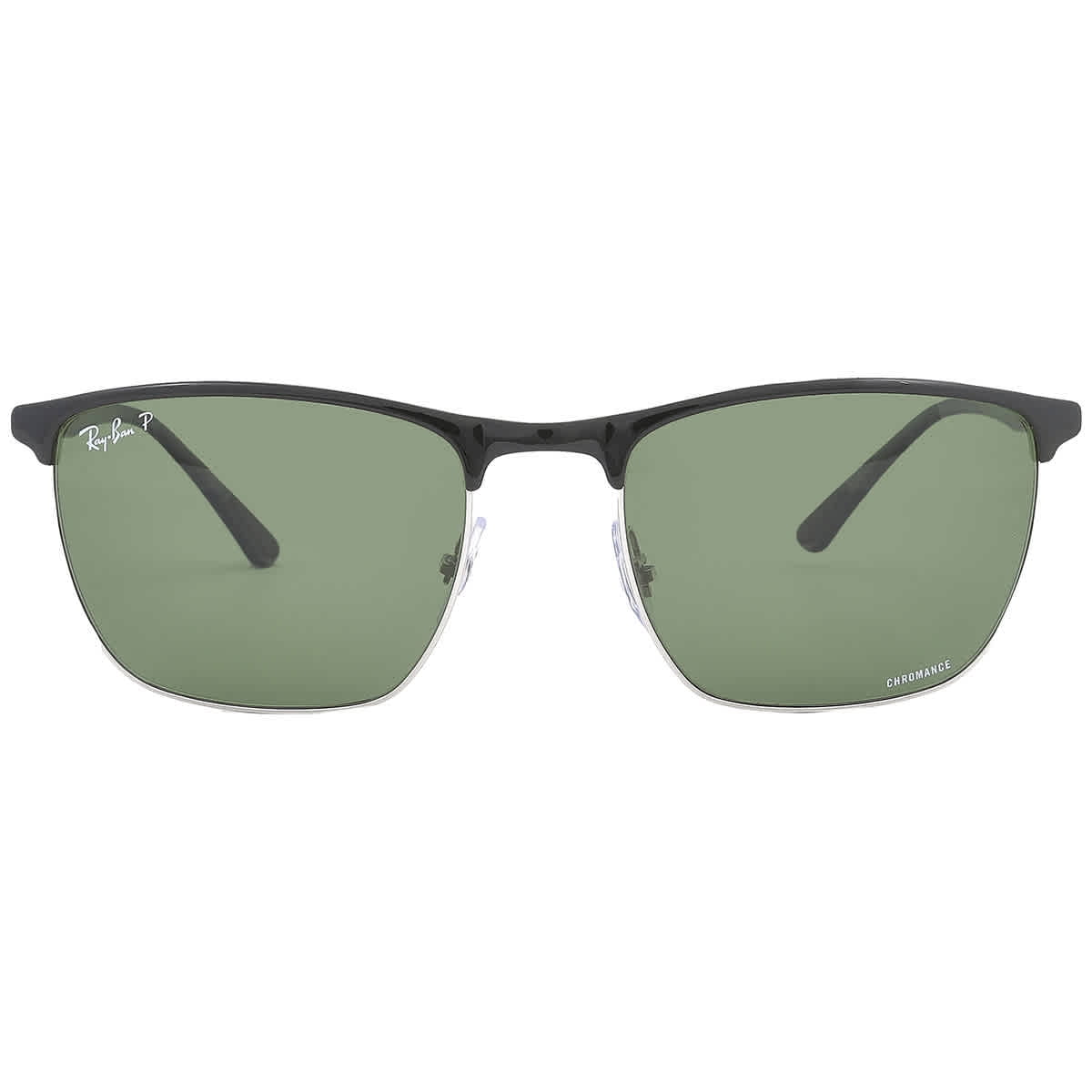 Ray Ban Unisex Polarized Rectangular Sunglasses, Dark Gray, RB3686