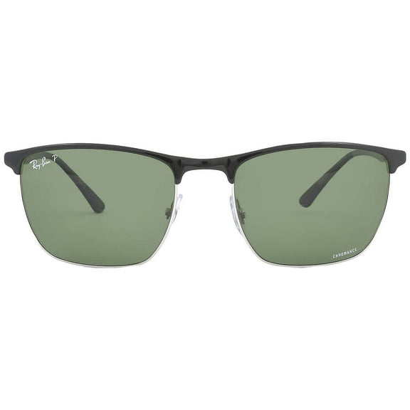 Ray Ban Chromance Polarized Dark Green Square Unisex Sunglasses RB3686 9144P1 57