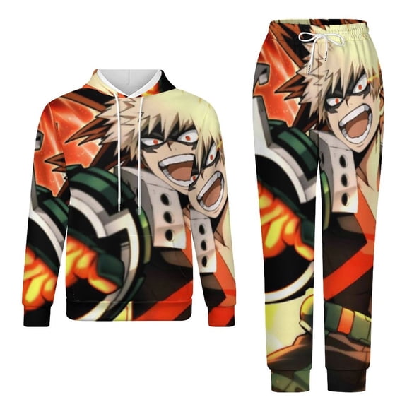 My Hero Academia Unisex Adult Sweatsuits Hoodie & Sweatpants Long Sleeve Hooded Sweatshirt Matching Joggers Tracksuit Sets 2XS
