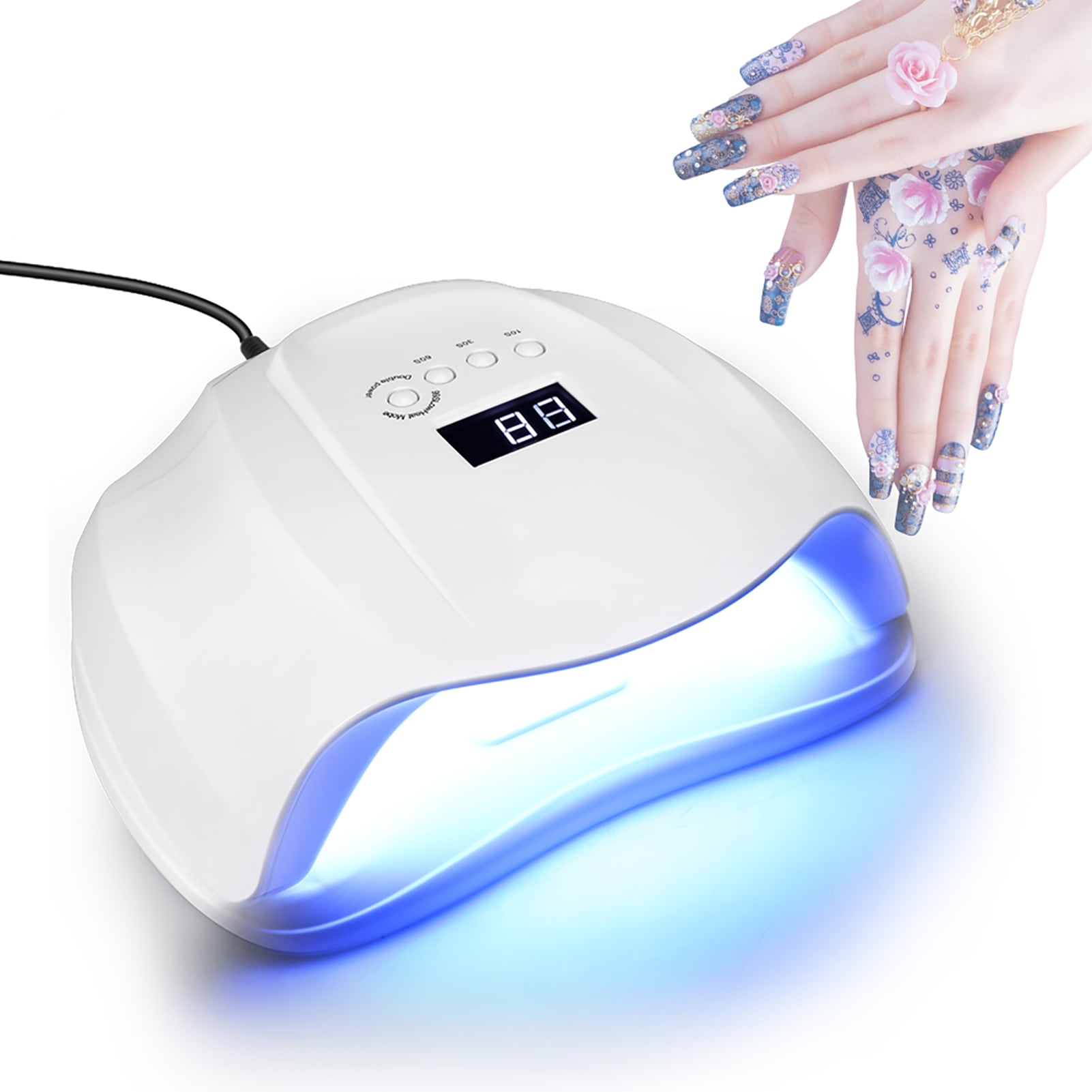 Nieyigj 54W SUN X UVLED Nail Lamp Professional Dryer for Gel Polish with Smart Sensor, US Plug White