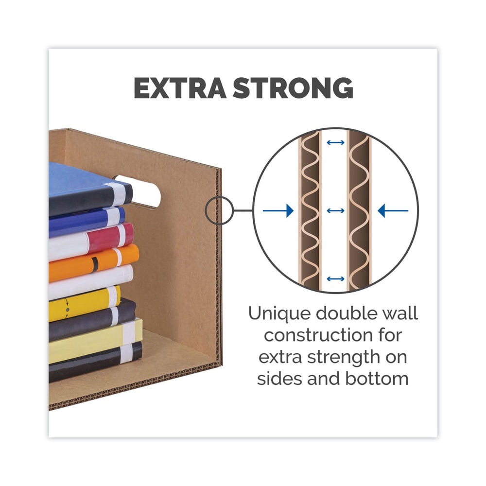 Bankers Box 7716401 SmoothMove Classic Moving/Storage Boxes - Small/Medium, Brown/Blue (12/Carton)