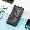 thumbnail image 2 of Stylish Wallet Case for Motorola Moto G Power 5G 2024, Floral Embossed PU Leather Magnetic Closure Kickstand Card Slots Wrist Strap Phone Cover for Motorola Moto G Power 5G 2024, Black, 2 of 5