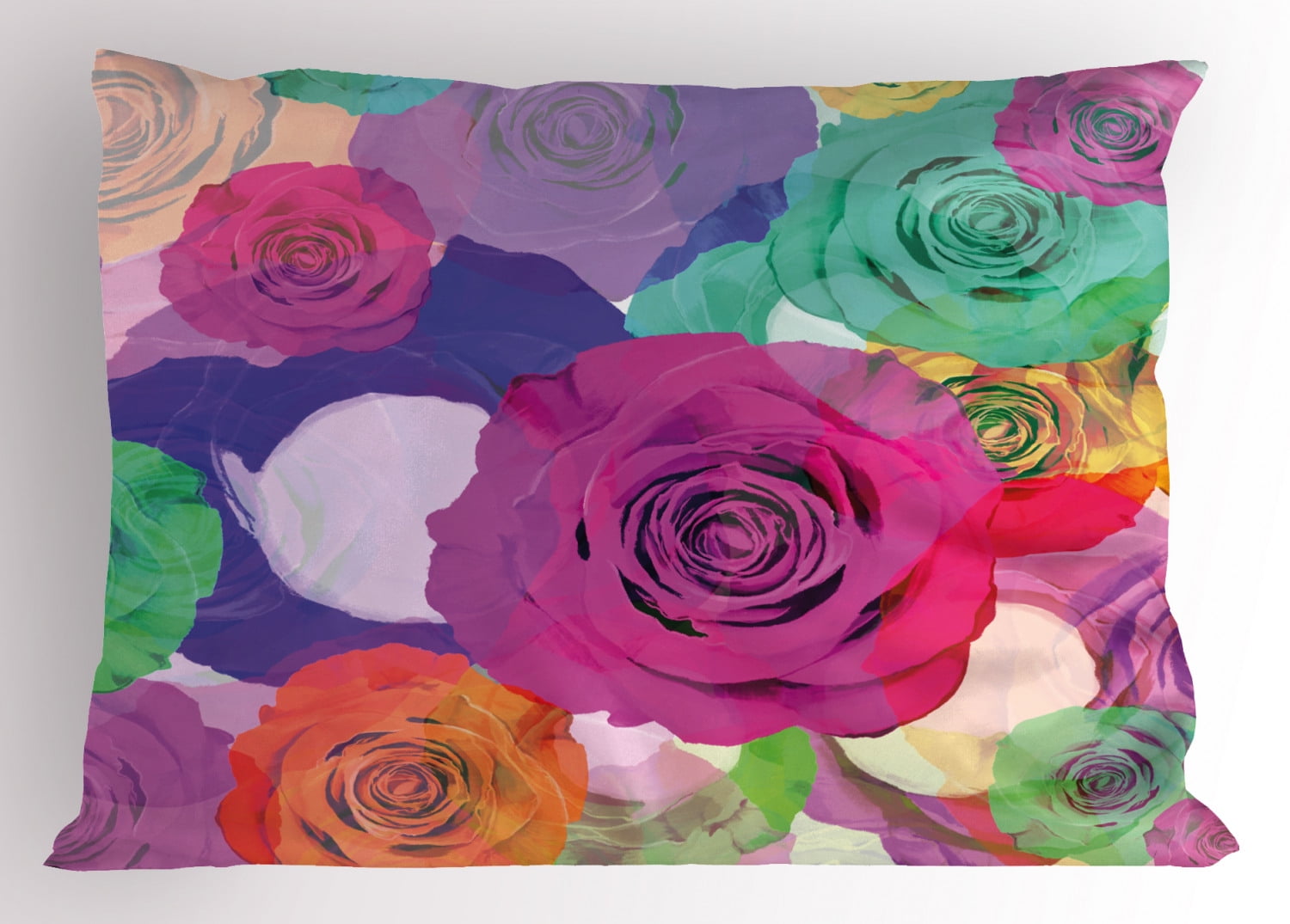 Art Pillow Sham Lovely Floral Arrangement with Vivid Roses Nature