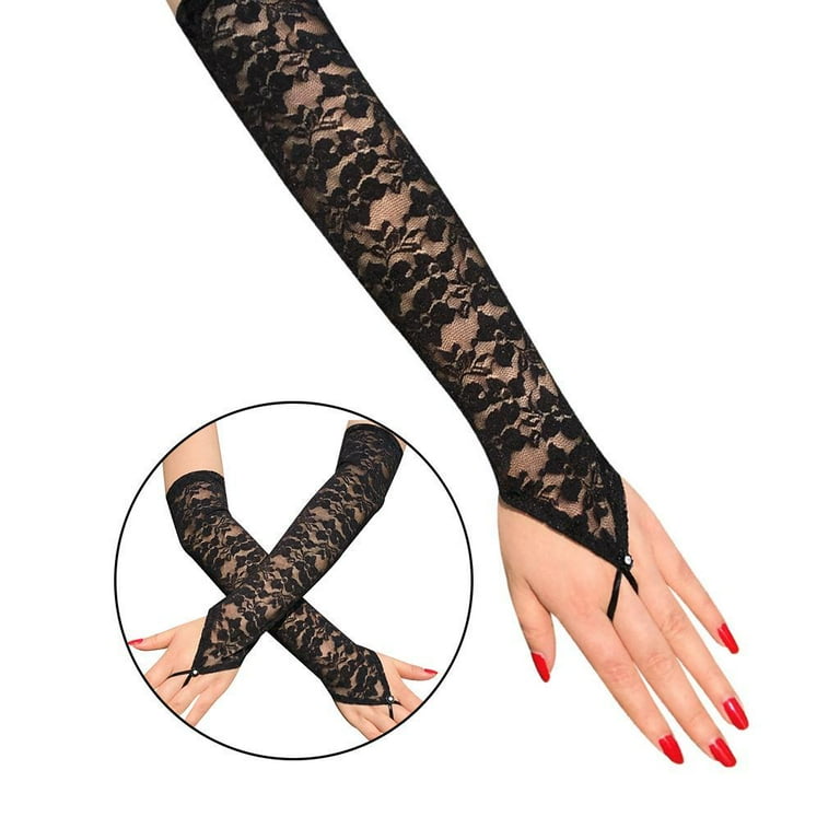 Lace Gloves Adult Black Lace Gloves Adult Black