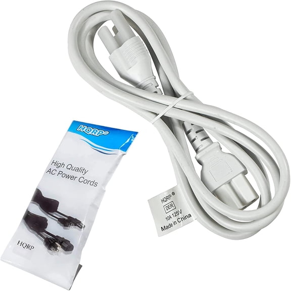 HQRP 6ft AC Power Cord Compatible with Wolf Gas Range GR304 Mains Cable, White