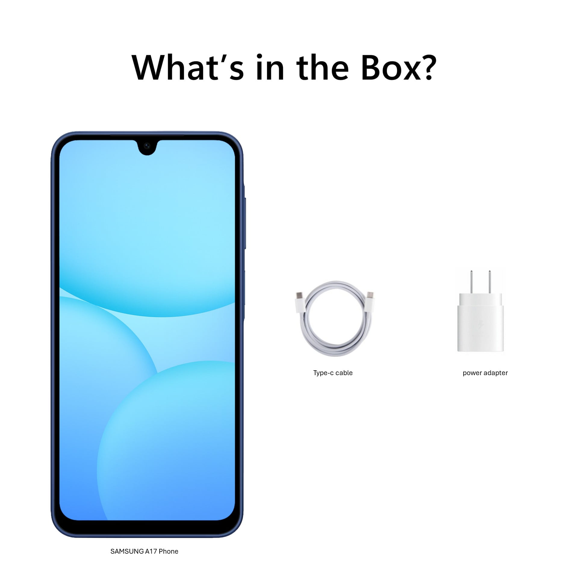 Samsung Galaxy A17 5G Unlocked | 8GB RAM + 256GB Storage | 6.7" AMOLED 90Hz | 50MP Triple Camera | International Version | Works with Most US Networks | 5000mAh Battery – Blue with 25W Fast Charger
