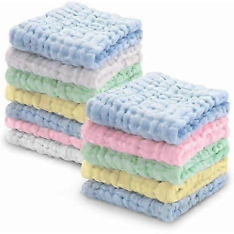 Set of 12 cotton baby towels.