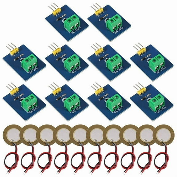 10pcs Piezoelectric Sensor Analog Ceramic Sensor Module Piezoelectricity for DIY KIT,1set x piezoelectric sensor
