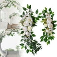 thumbnail image 2 of Ikeay 2-Pack Wedding Arch Flowers Artificial, Diy Bridal Backdrop Decor for Garden Party Archway, Home Fence Decoration (2 Strips) White, 2 of 9