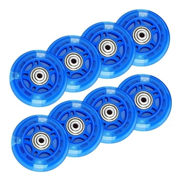 YasTant 64mm Silent Glowing Inline Skate Wheels - 8-Pack, 82A Durable Polyurethane for Smooth & Speedy Skating
