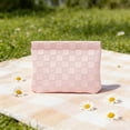 thumbnail image 4 of Ke1Clo Woven PU Cosmetic Bag, Waterproof Multi-Use Makeup Pouch for Cosmetics, Stationery, Small Storage Bag with Woven Texture for Home, Travel, Pink, 4 of 6