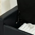 thumbnail image 6 of Modern Faux Leather Storage Bench, Flip Top Button Tufted Ottoman For Living Room Bedroom Entryway, 6 of 11