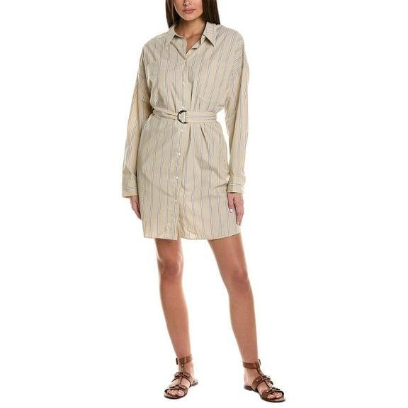 3.1 Phillip Lim womens  Striped Shirtdress, 4, Beige