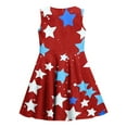thumbnail image 5 of Cethrio Kids Girls Casual Dresses, Sleeveless Party Dancewear A-Line Summer Dresses Red Size 5-6 T, 5 of 5