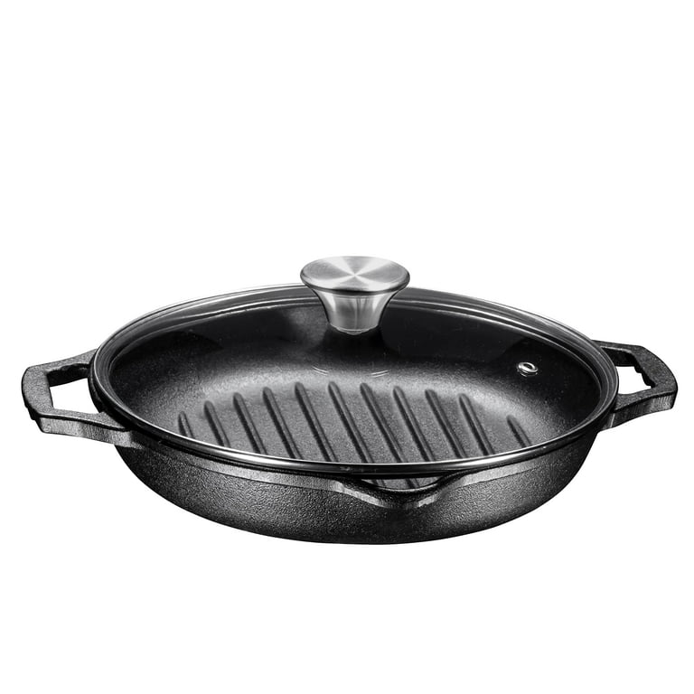 Round Grill Iron Wok Top Pan Thick Cast Iron Frying Pan