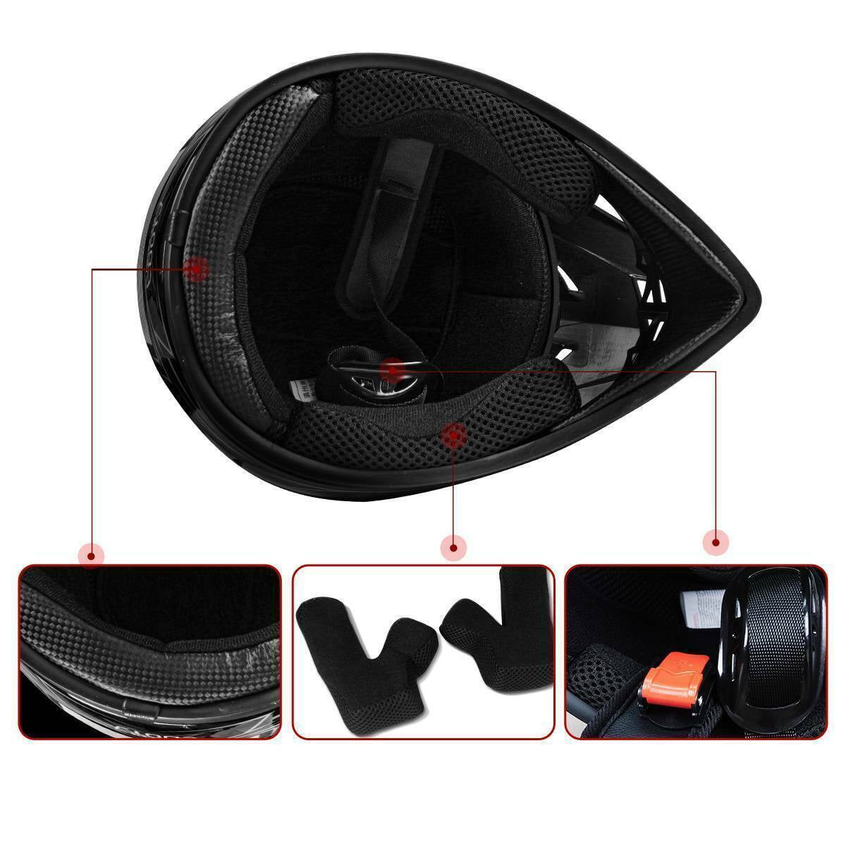 Youth Kids Offroad Gear Combo Helmet Gloves Goggles DOT Motocross Off-Road Racing ATV Dirt Bike Protector