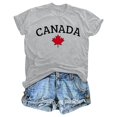thumbnail image 3 of PMVFHDE T-Shirt à Imprimé de Déclaration « Keep Canada Flag Proud » pour Femmes Gris,P, 3 of 3