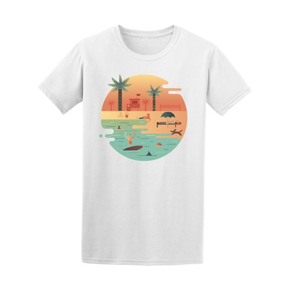 Beach Doodles Summer Time Tee Men's -Image by Shutterstock