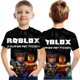 thumbnail image 3 of [5-14 Años] Roblox Primavera Verano Niños Niñas 3D Impreso Tops Cuello Redondo Anime Versión Coreana Camisetas Camisas Diarias, 3 of 3