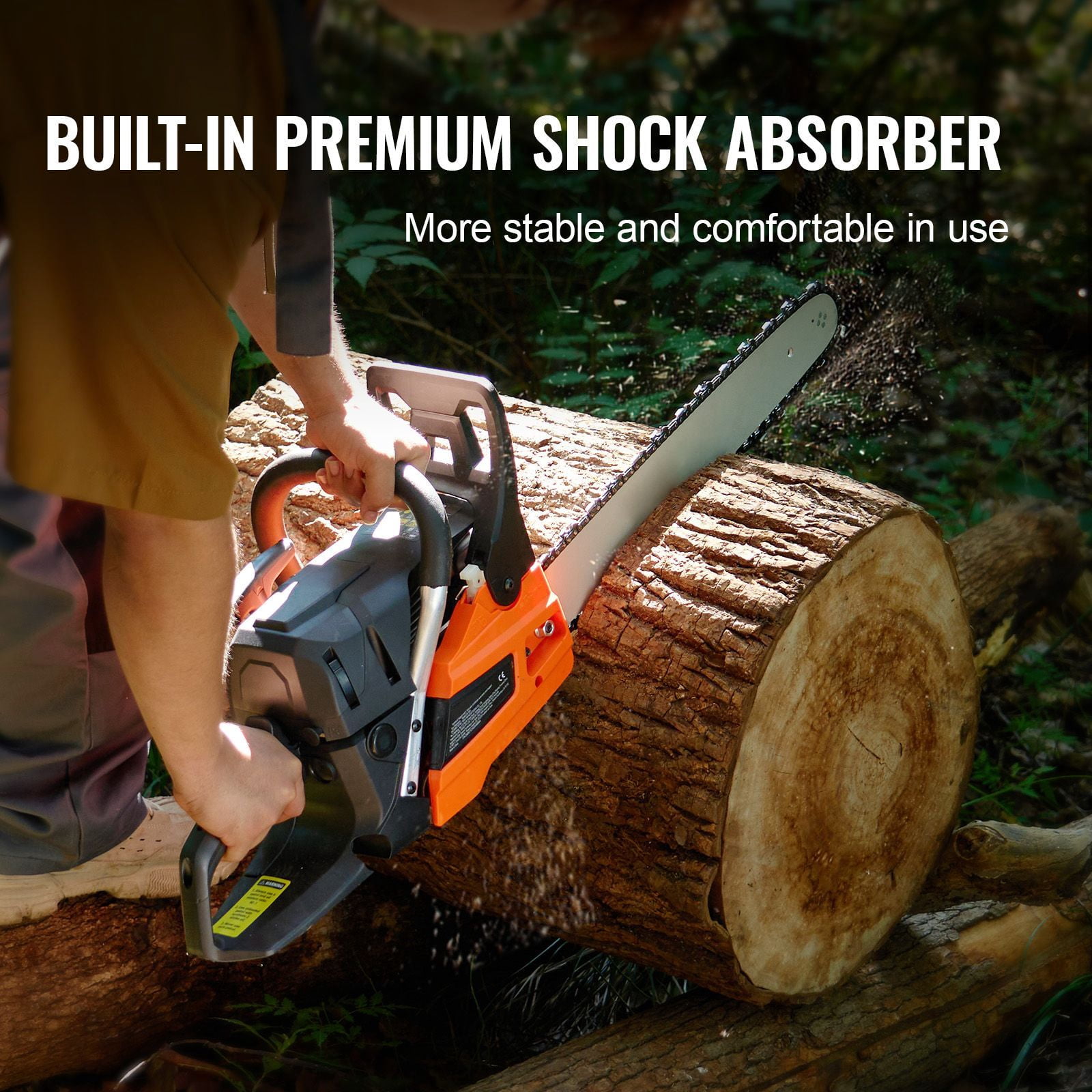 Zaverox 52CC 18 Inch 2.55HP Gas Powered Chainsaw, Handheld Cordless Petrol Chain Saw for Tree Trimming Wood Cutting Garden Farm Use