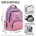 thumbnail image 7 of Pzuqiu Pink Study Axolotl Schoolbag for Girls 17 Inch Kids Backpacks Large Capacity College Students Backpacks Breathable Shoulder Bookbag with Adjustable Padded Straps Age 6-18, 7 of 7