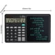 thumbnail image 3 of Calculadora de escritorio de 12 dígitos con gran bloc de notas LCD para escritura a mano | Alimentado por energía solar y respaldo de batería | Funciones estándar de oficina/hogar | Pantalla de, 3 of 9
