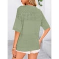 thumbnail image 2 of Suéter PRETTYGARDEN 2025 Cuello en V Tejido Acanalado Verde Medio XL, 2 of 8