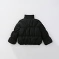 thumbnail image 4 of Ruyang Toddler Girls Cropped Puffer Coat Padded Quilted Coats Mock Neck Buttons Down Lightweight Pleated Winter Jackets, 4 of 5