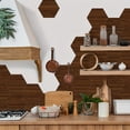 thumbnail image 2 of 10pcs Hexagonal Wood Grain Foam Wall Stickers, Kitchen Waterproof And Oil-proof Wallpaper, Self-adhesive Living Room Bathroom Thickened Decorative Tile Stickers, Tear And Stick, 2 of 4