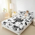 thumbnail image 4 of Homewish Gothic Skeleton Full Size Sheets,Spooky Skull Bed Sheets,Boho Butterfly Mushroom Sheet Sets For Boys Girls,Luxury Bedroom Decor,4pcs, 4 of 7