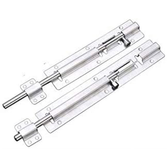 y Long Stainless Steel Door Latch Sliding Lock Barrel Bolt Barrel Bolt in Zinc plated (8-inch) 8 Inch