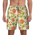 thumbnail image 2 of Picia Rose Daisy pattern Mens Swim Trunks with Compression Liner Stretch Beach Shorts Quick Dry with Zipper Pockets No-Chafing Board Shorts-Medium, 2 of 9