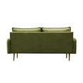 thumbnail image 3 of Hybition Velvet Sofa Modern Couch with Metal Legs for Living Room-Army Green, 3 of 7