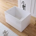 thumbnail image 5 of MEDUNJESS 39"×28" Freestanding Soaking Acrylic Bathtub, Rectangular-Shape Soaking Hot Tub with Built-in Seat and Drain, White, 5 of 6