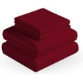 thumbnail image 2 of Pure Egyptian Queen Size Cotton Bed Sheets Set (Queen, 500-TC Sheets), 4-Pieces Egyptian Cotton Sheets Queen Size Bed- Sateen Sheets - (10-12") Deep Pocket Sheets, Deep Crimson Red, 2 of 7