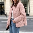 thumbnail image 5 of Xdegoge Quilted Barn Jacket for Women Lightweight Corduroy Collar Button Front Puffer Jacket Fall Winter Casual Outerwear with Pockets Pink M, 5 of 9