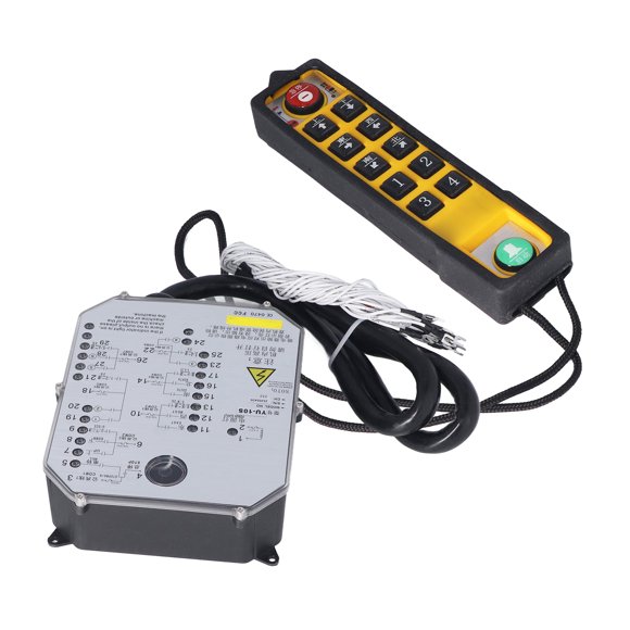 Télécommande de Grue, Surveillance de Puissance Anti-Interférences Antichute Fréquence de Transmission 800 MHz Télécommande de Levage de Câblage Facile avec Indicateur LED pour CNC 24 V, 220 V, 380 V