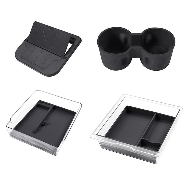 Center Console Organizer Tray For 2024 Accessories Cup Holder Insert Armrest Hidden Storage Box