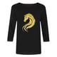 thumbnail image 5 of TaTaai Womens New Year 2026 Print Three Quarter Sleeve Round Neck Casual Top Holiday Celebration Blouse Festival Party Wear Gift, 5 of 5