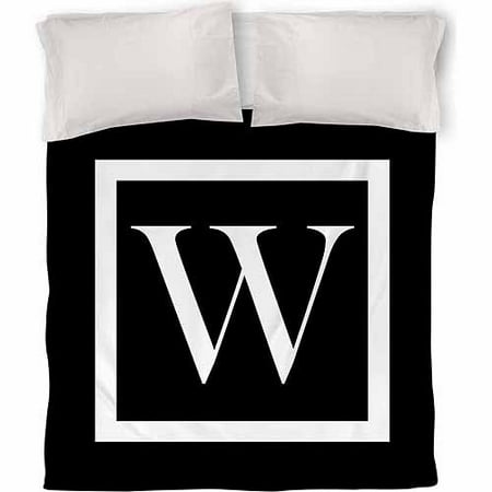 IDG Classic Block Monogram Duvet Cover, Black
